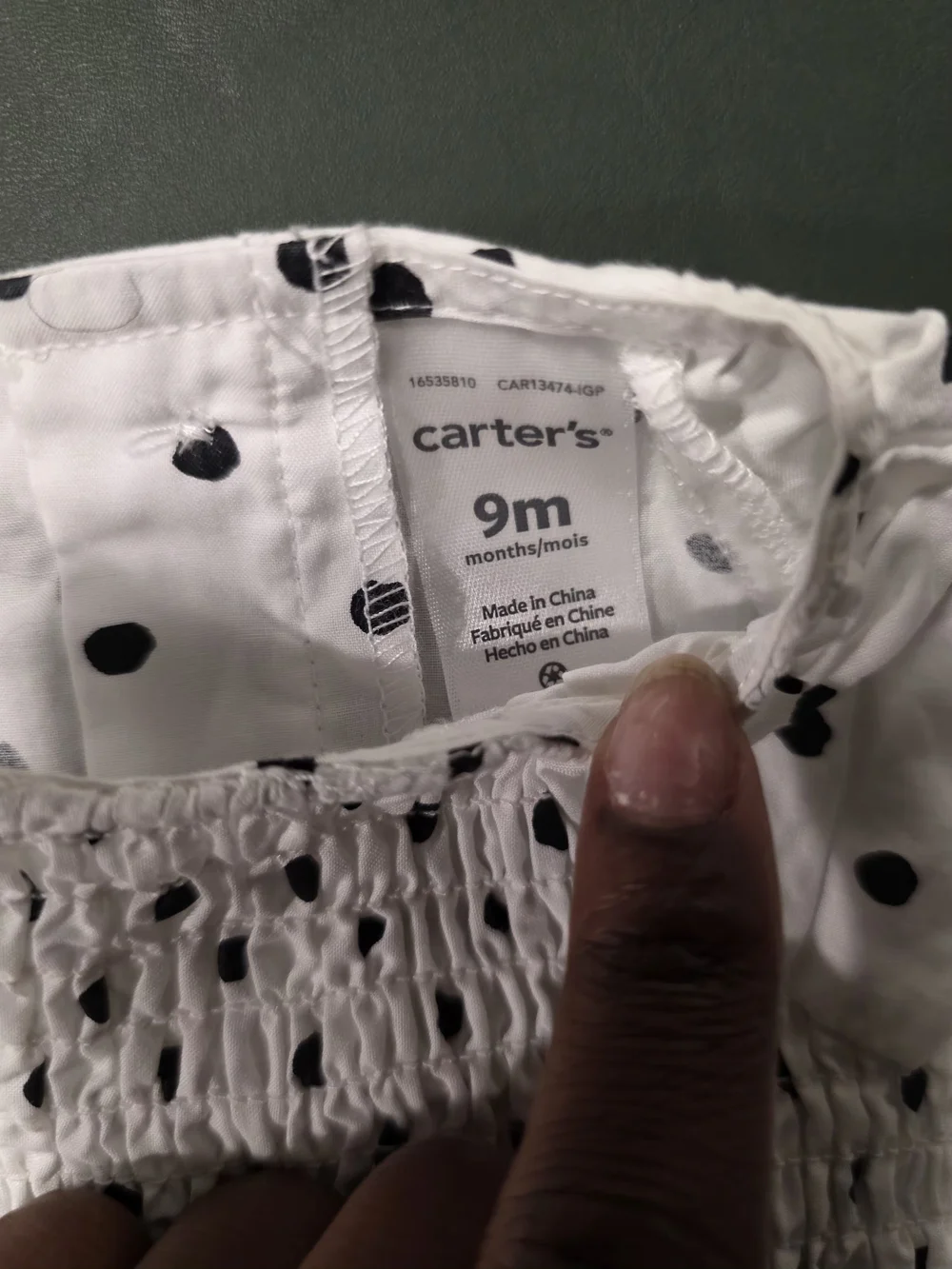 Carter's Light Pink Dress with Black Polka Dots